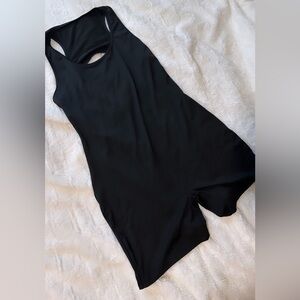 SHEIN Black Open Back Romper